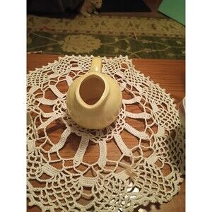 Vintage Pale Yellow Small Ball Tilt Pitcher Jugl 3.5” Tall X 4.25” Wide